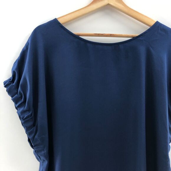 ‎DKNY Elastic-Sleeve Top Blue XL M - Picture 2 of 8